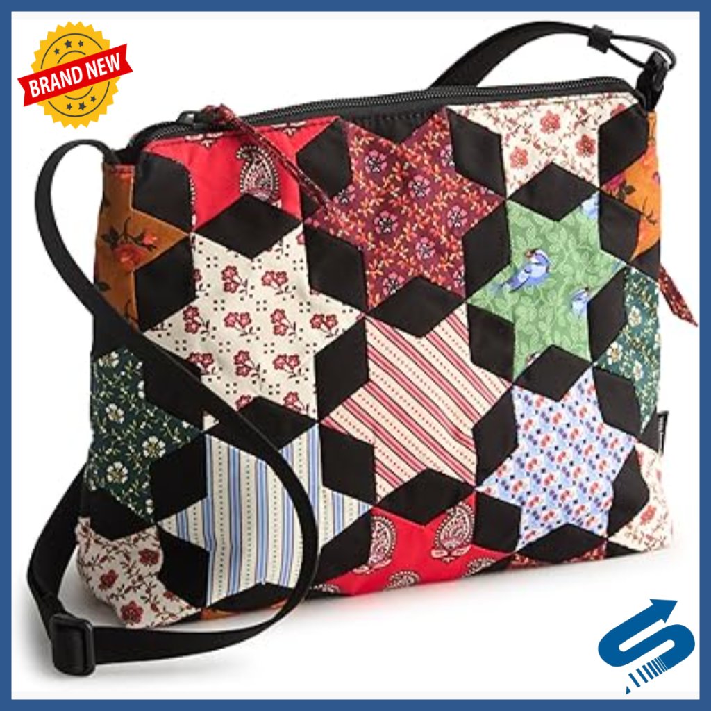 Premium Cotton Crossbody Bag With Adjustable Strap And Zip Pockets